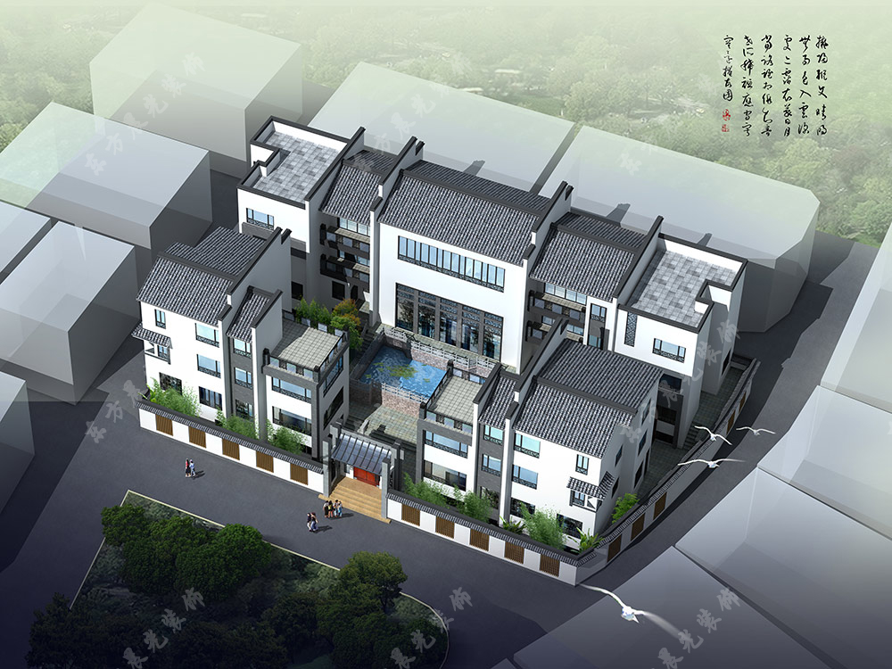 徽派仿古中式建筑裝修效果圖